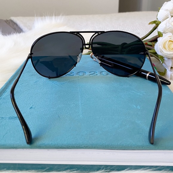 Aviator Sunglasses Black Lens w/ Black Frame - Picture 5 of 6